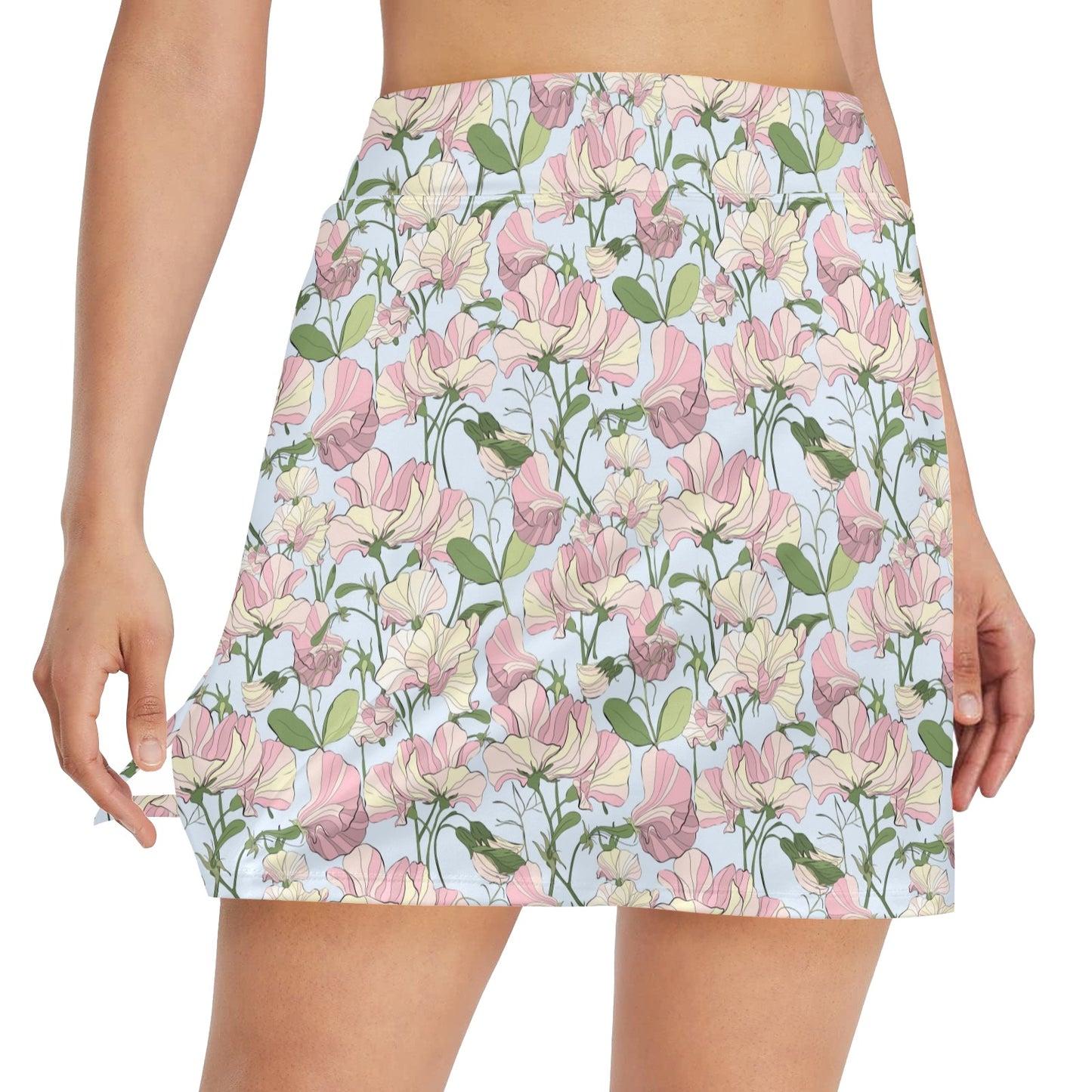 Sweet Pea Print Design LKS304 17" Golf & Pickleball Skort with Pockets