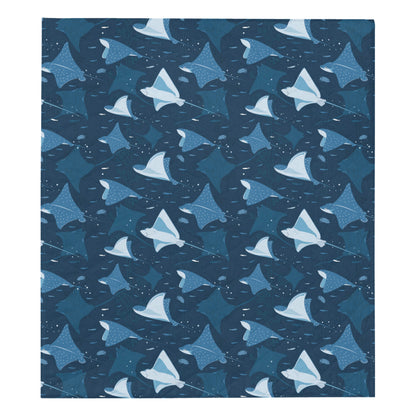 Manta Ray Pattern Print Design 02 Premium Quilt