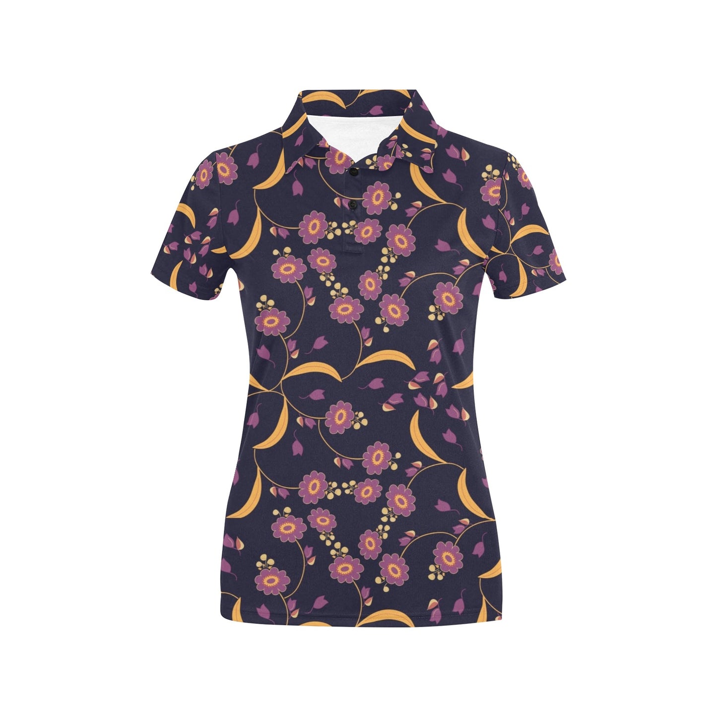 Anemone Pattern Print Design AM012 Women's Polo Shirt