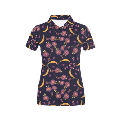 Anemone Pattern Print Design AM012 Women's Polo Shirt