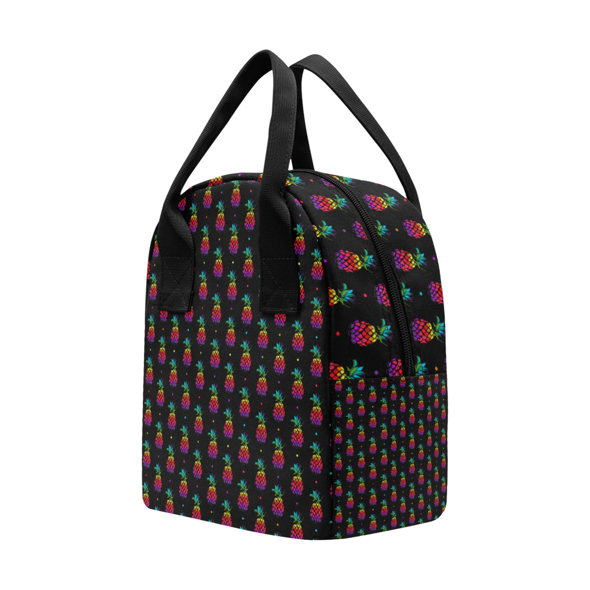 Pineapple Rainbow Dot Print Insulated Lunch Bag