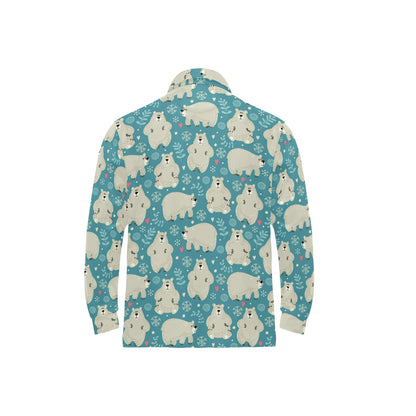 Bear Pattern Print Design BE04 Long Sleeve Polo Shirt For Men's