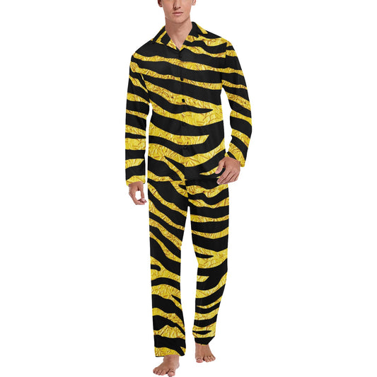 zebra Gold Men's Long Pajama Set