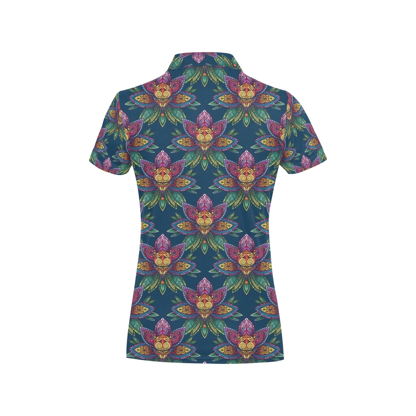 lotus Boho Pattern Print Design LO04 Women's Polo Shirt