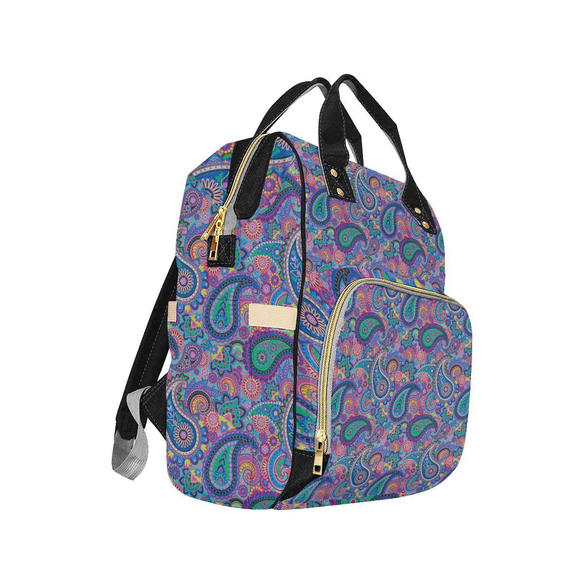 Paisley Colorful Pattern Print Design A02 Diaper Bag Backpack