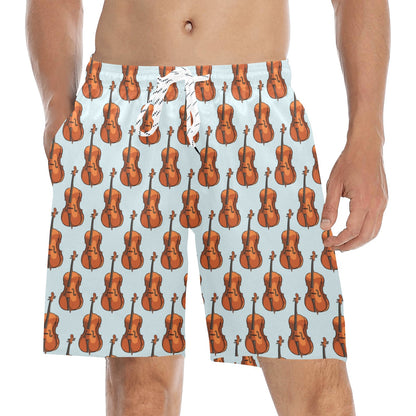 Violin Print Design LKS406 Men's Swim Trunks Beach Shorts