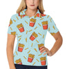 French Fried Pattern Print Design 02 Women's Polo Shirt