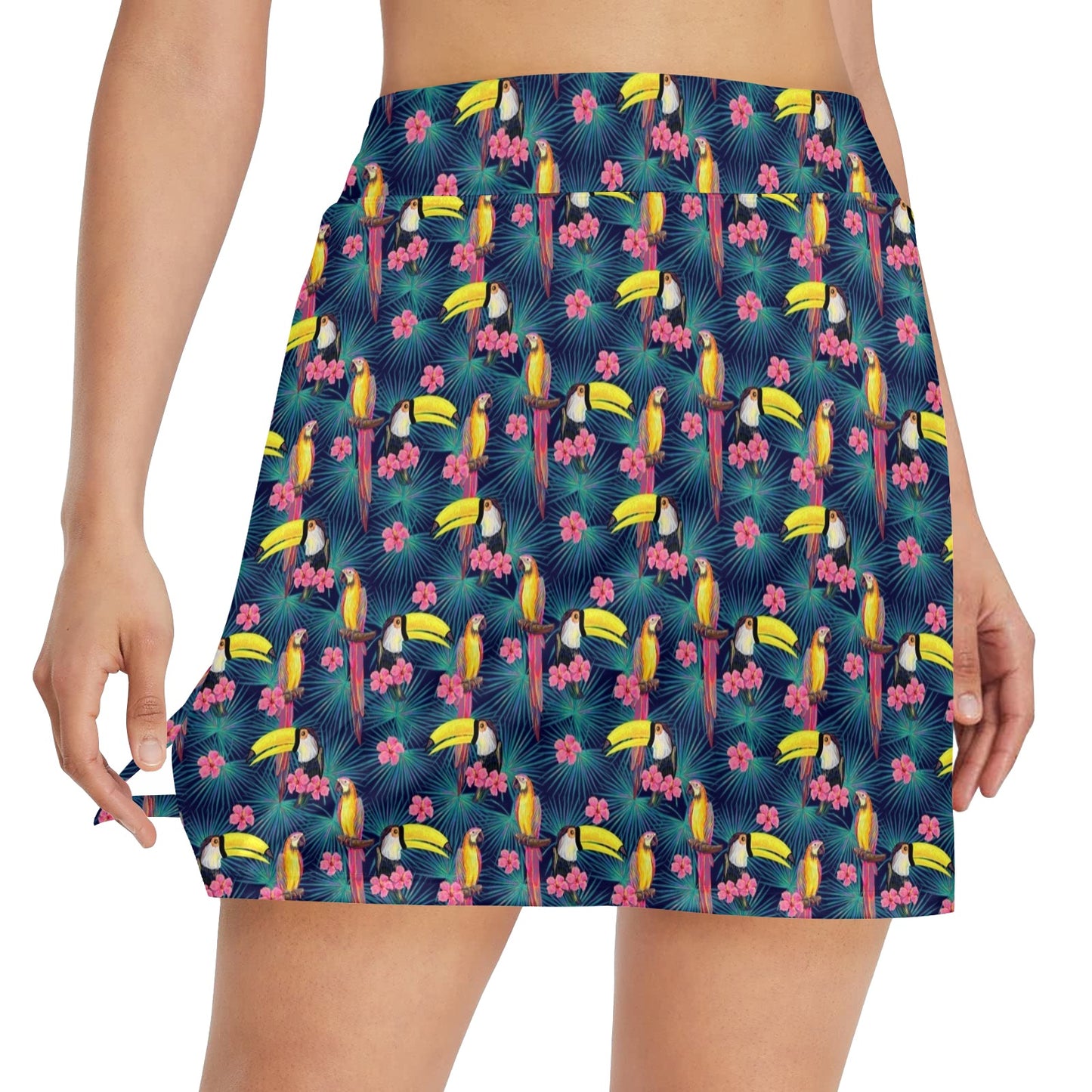 Toucan Parrot Design Women's Golf Skirt with Pocket
