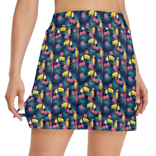Toucan Parrot Design Women's Golf Skirt with Pocket