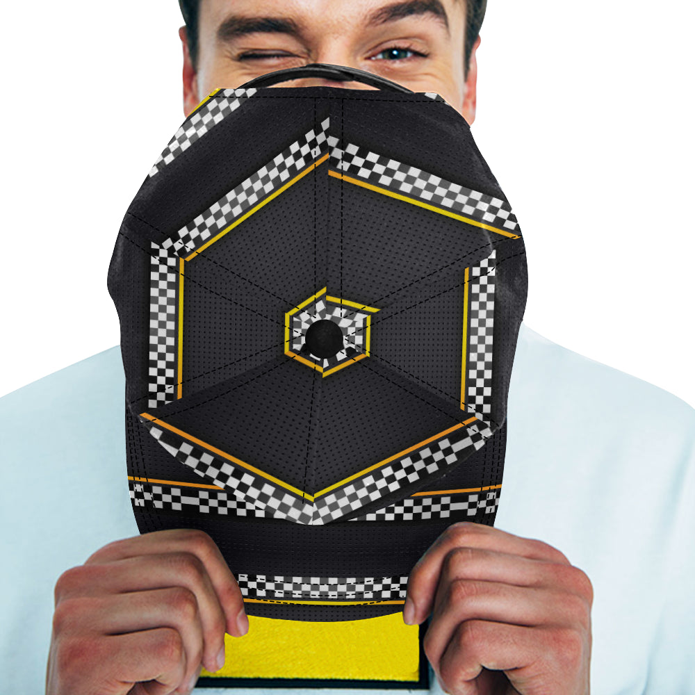 Checkered Flag Yellow Line Style Snapback Cap