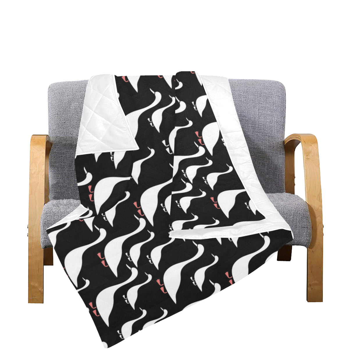 Goose Pattern Print Design 01 Premium Quilt