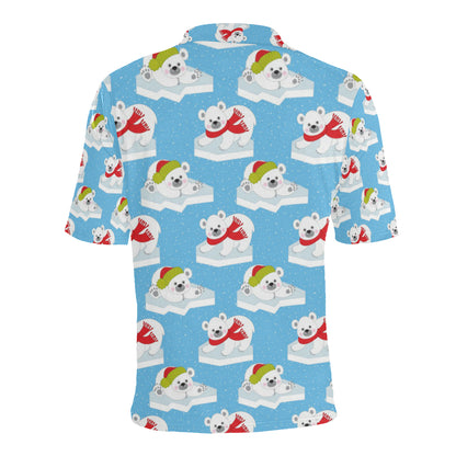 Polar Bear Pattern Print Design PB06 Men Polo Shirt
