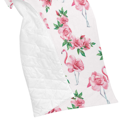 Flamingo Rose Pattern Premium Quilt