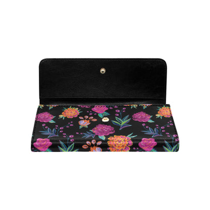 Marigold Pattern Print Design MR02 Women's Trifold Wallet