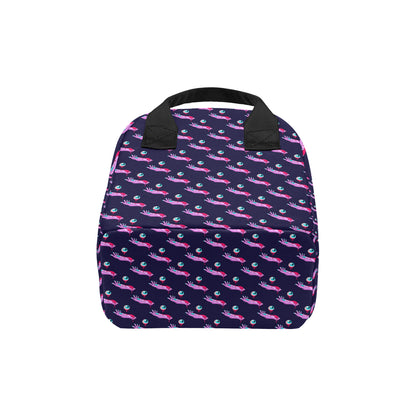 Zombie Pink Hand Design Pattern Print Insulated Lunch Bag