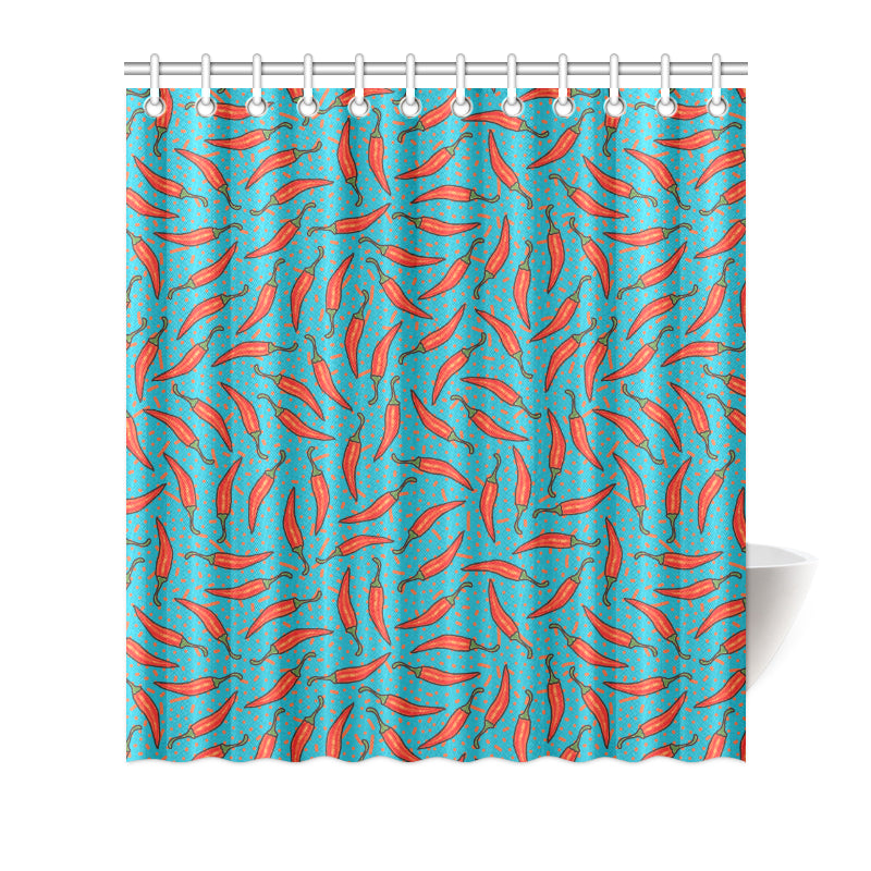 Chilli Pepper Pattern Print Design 05 Shower Curtain