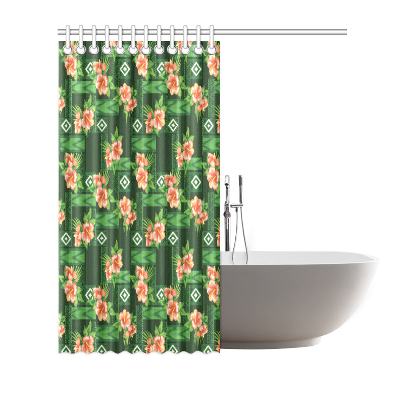 Hibiscus Pattern Print Design HB05 Shower Curtain