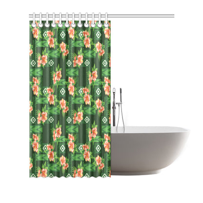 Hibiscus Pattern Print Design HB05 Shower Curtain