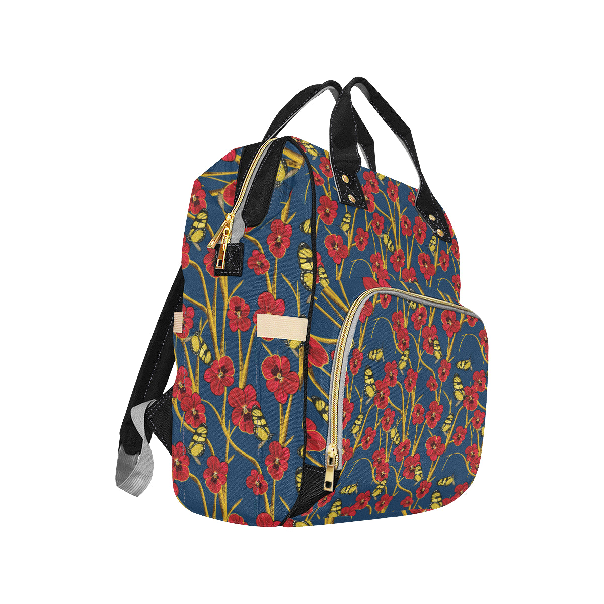 Pansy Pattern Print Design A01 Diaper Bag Backpack