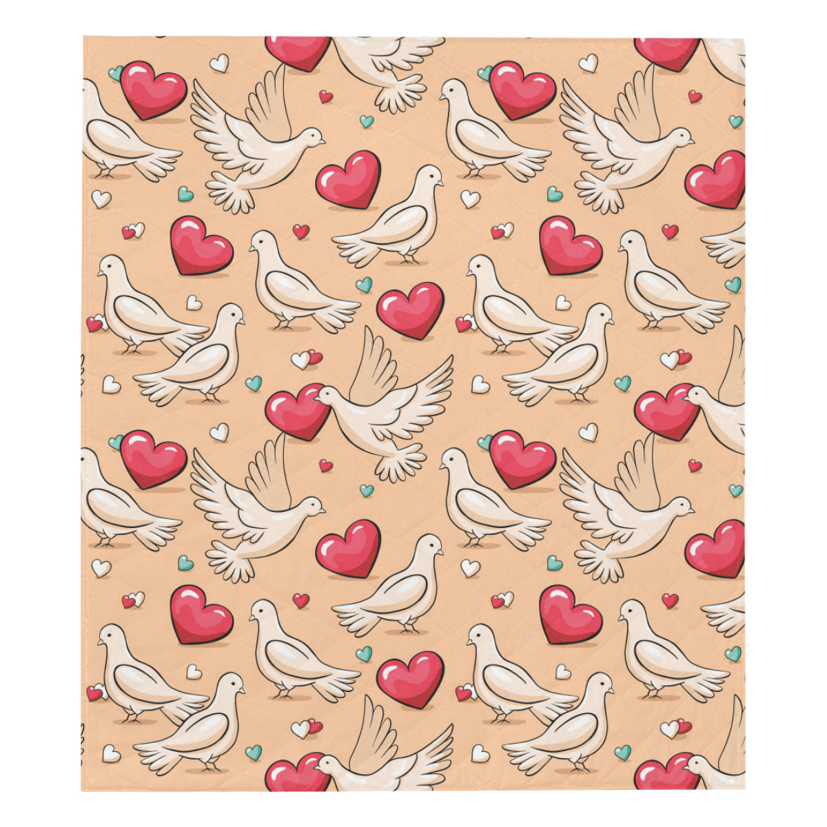 Pigeon Heart Pattern Print Design 04 Premium Quilt