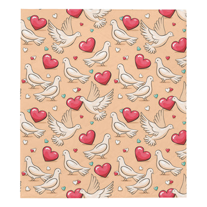 Pigeon Heart Pattern Print Design 04 Premium Quilt