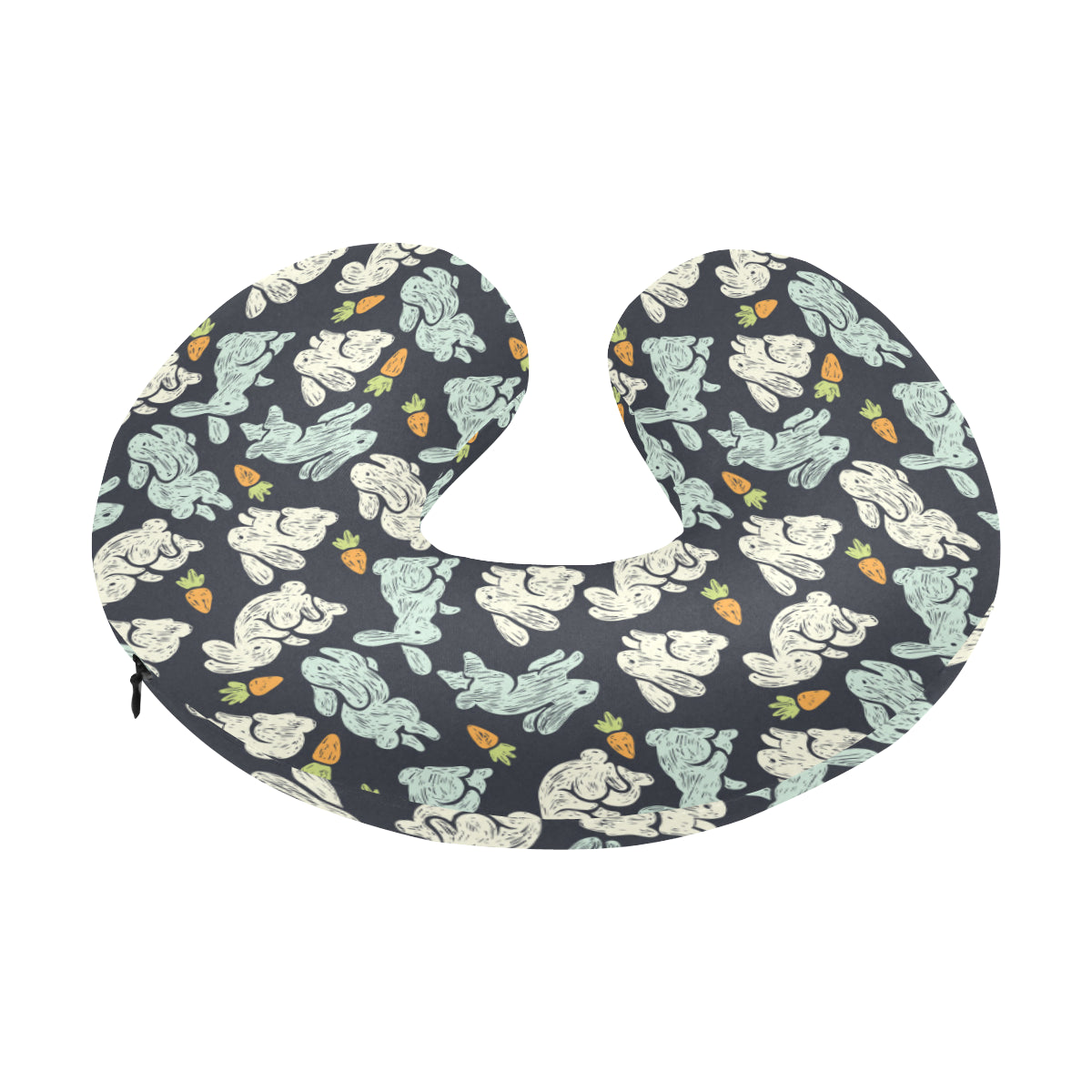 Bunny Pattern Print Design 04 U-Shaped Travel Neck Pillow
