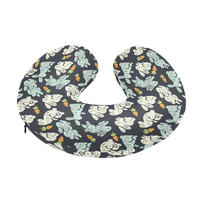 Bunny Pattern Print Design 04 U-Shaped Travel Neck Pillow