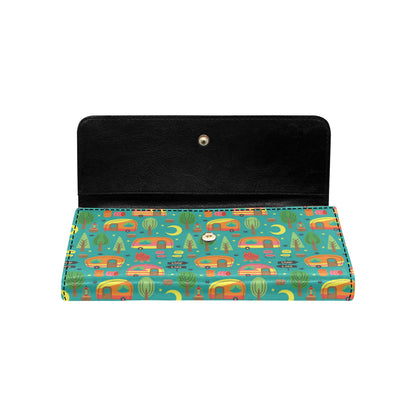 Camping Camper Pattern Print Design 05 Women's Trifold Wallet