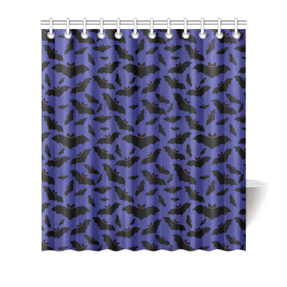 Bat Halloween Pattern Print Design 02 Shower Curtain