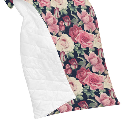 Rose Pattern Print Design RO05 Premium Quilt
