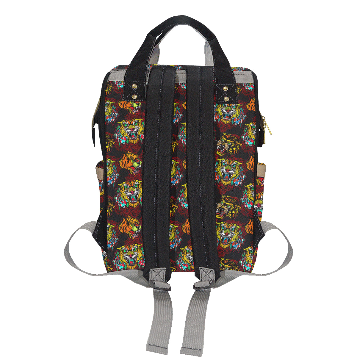 Tattoo Tiger Colorful Design Diaper Bag Backpack