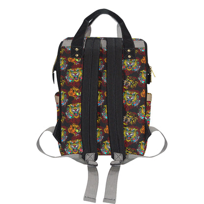 Tattoo Tiger Colorful Design Diaper Bag Backpack