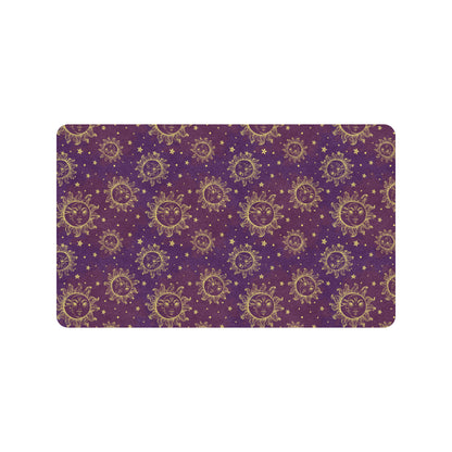 Sun Moon Star Design Themed Print Rubber Doormat