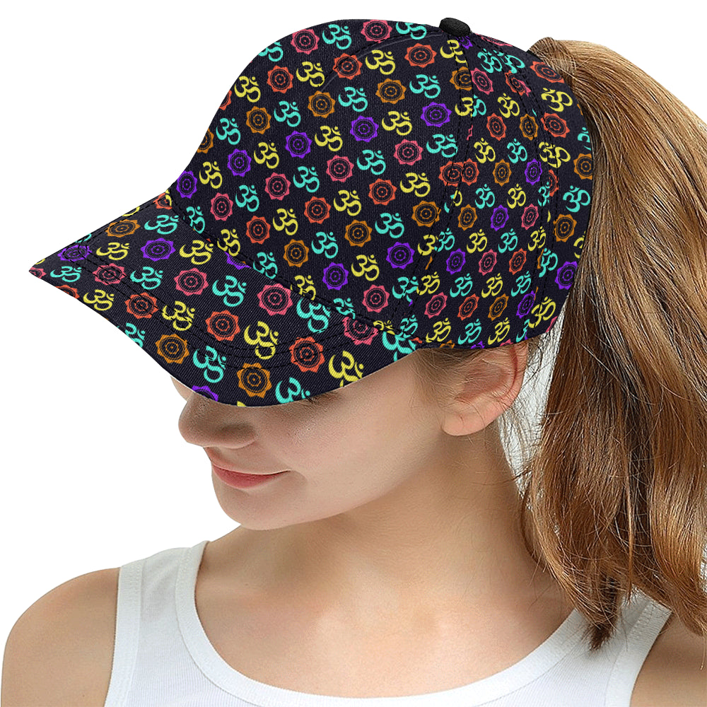 Chakra OM Print Pattern Snapback Cap