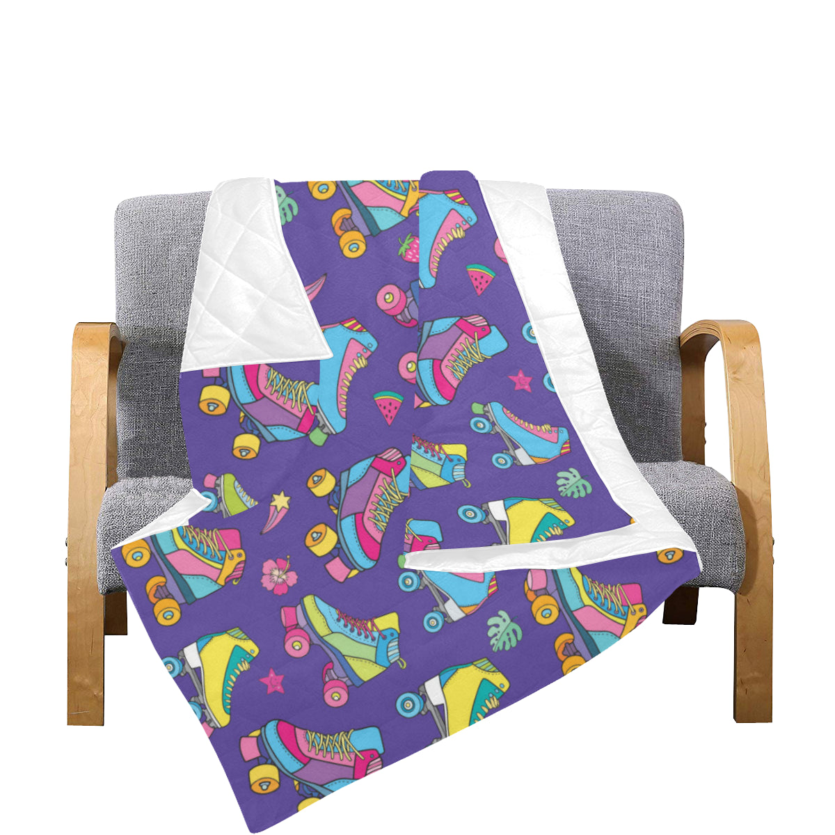 Roller skate Colorful Pattern Print Design A05 Premium Quilt