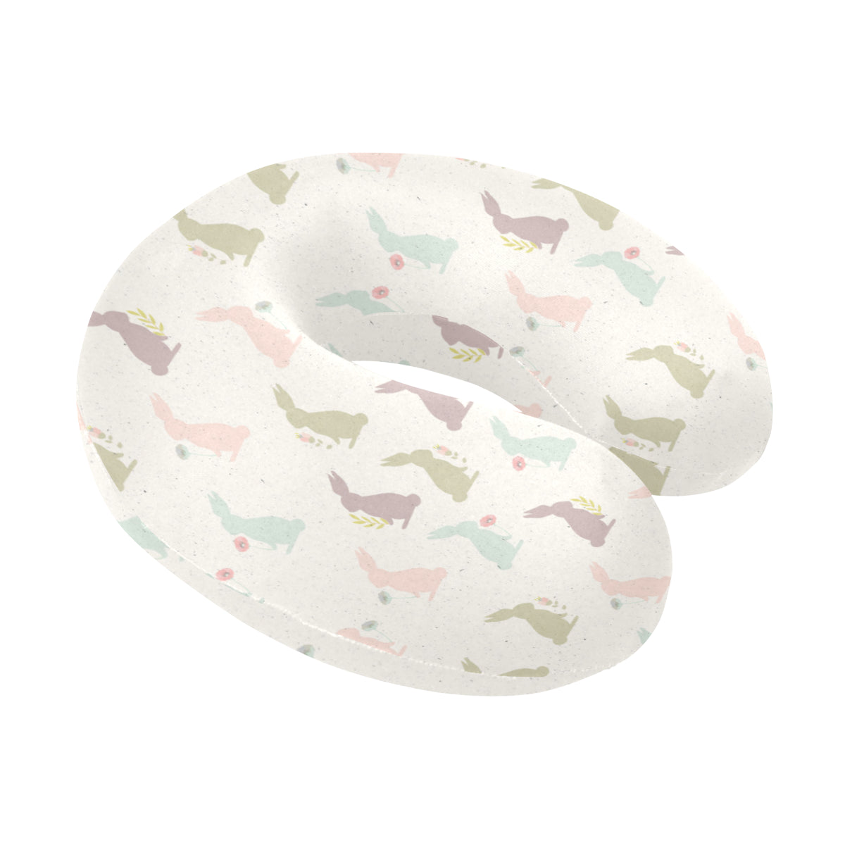 Bunny Pattern Print Design 05 U-Shaped Travel Neck Pillow