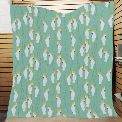Cockatoo Pattern Print Design 01 Premium Quilt