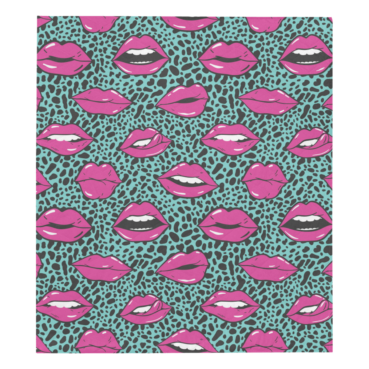 Lip Pattern Print Design 04 Premium Quilt
