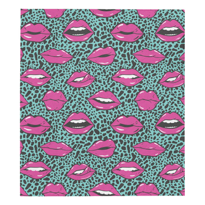 Lip Pattern Print Design 04 Premium Quilt