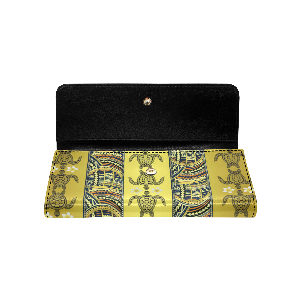 Polynesian Turtle Hawaiian Design Print Women's Trifold Wallet