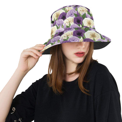Lisianthus Pattern Print Design LT01 Unisex Bucket Hat