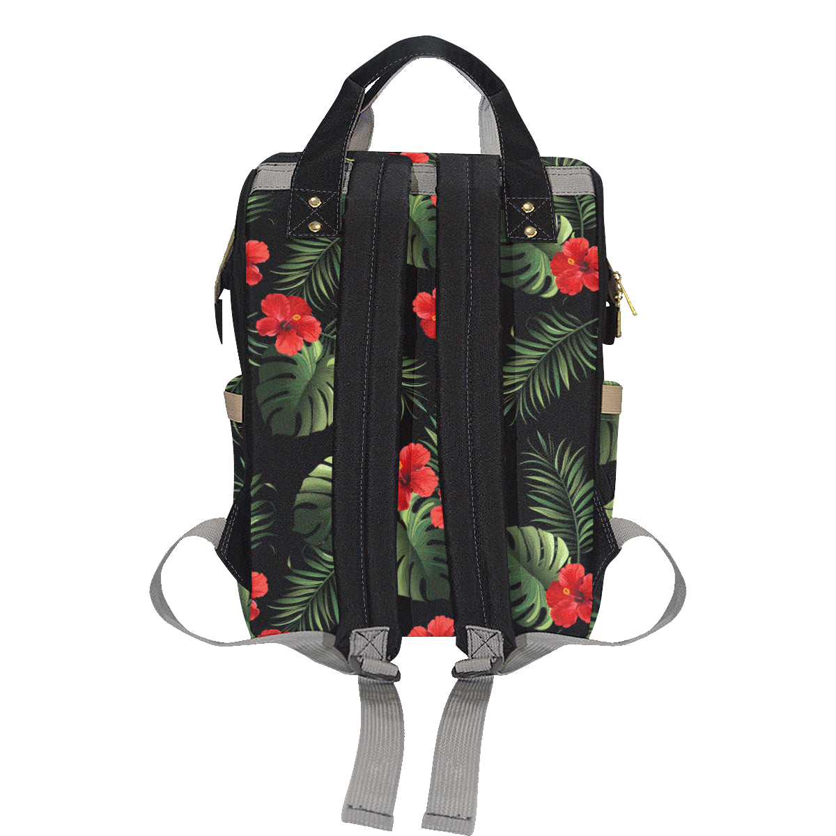 Red Hibiscus Tropical Diaper Bag Backpack