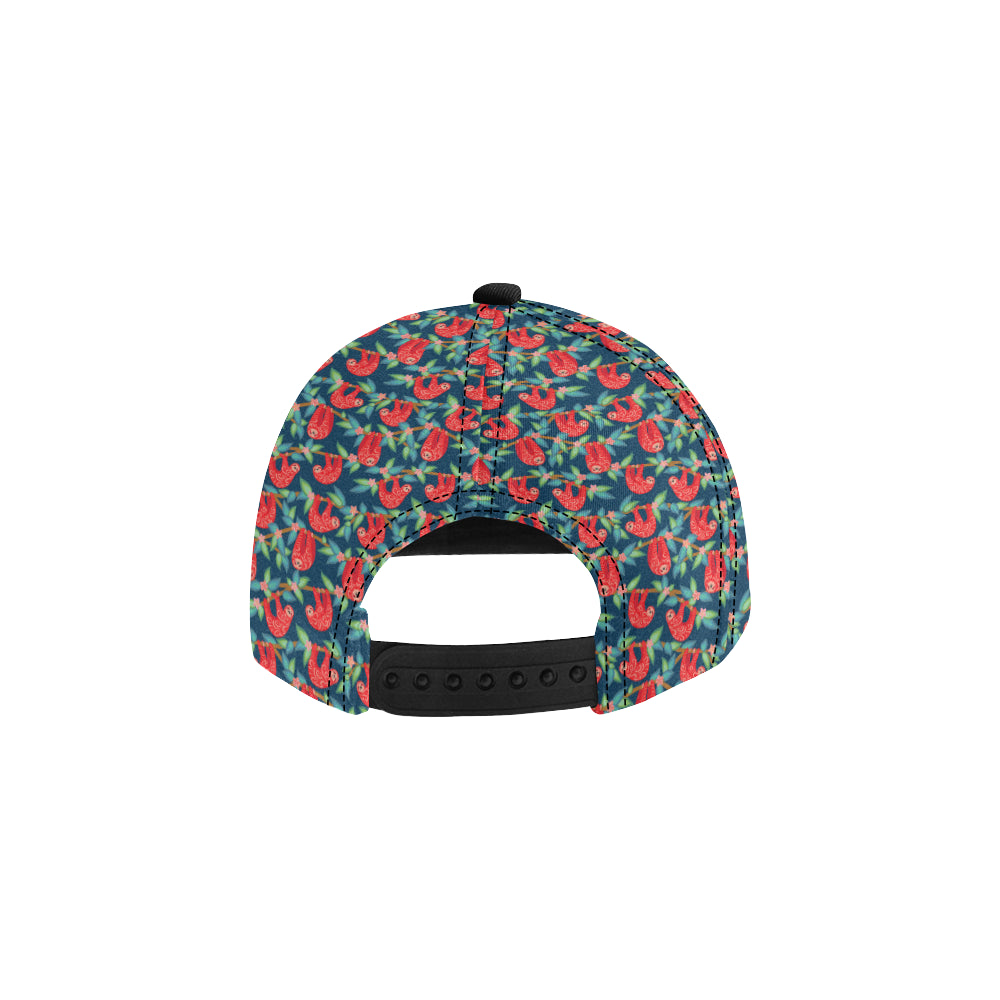 Sloth Red Design Themed Print Snapback Cap