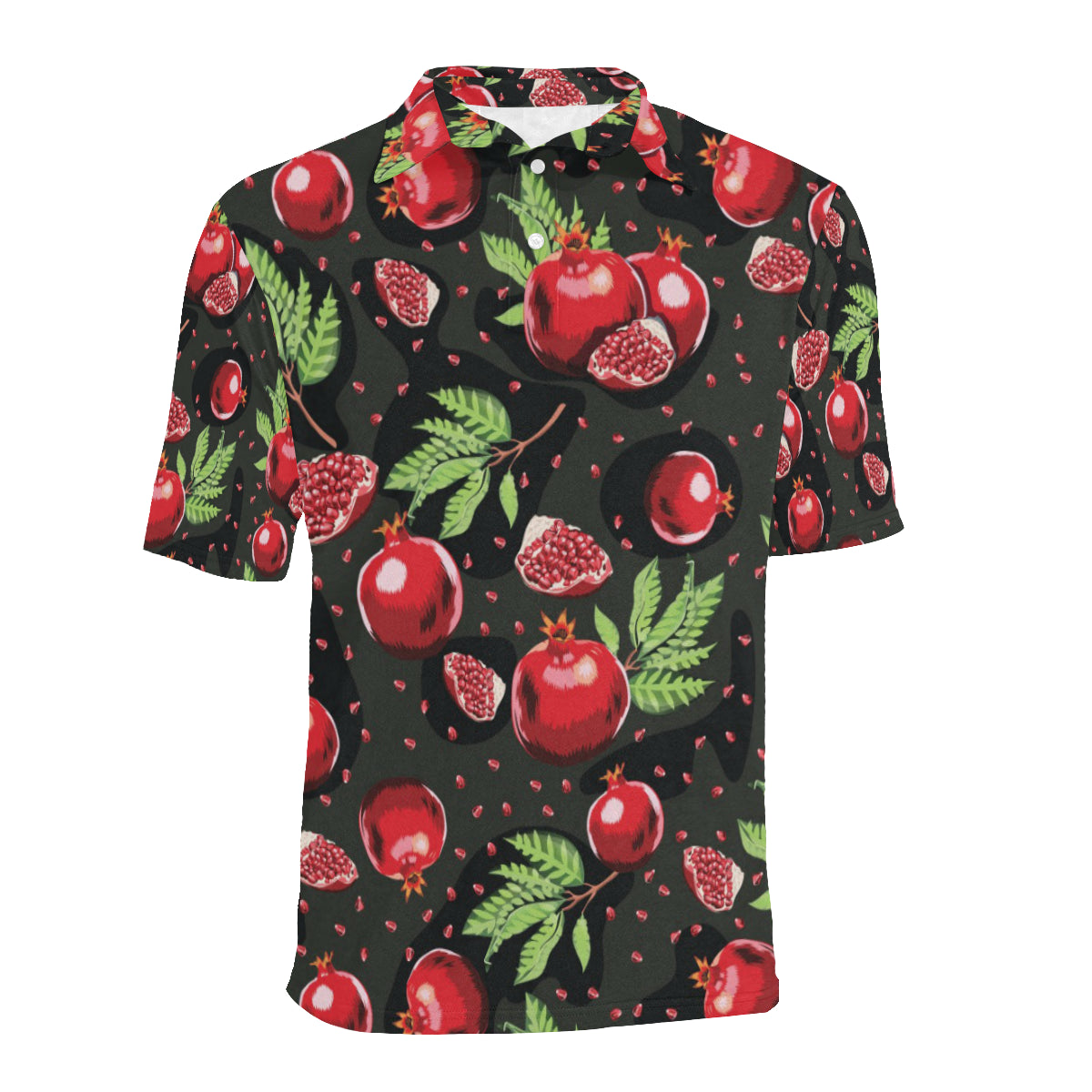 Pomegranate Pattern Print Design PG06 Men Polo Shirt