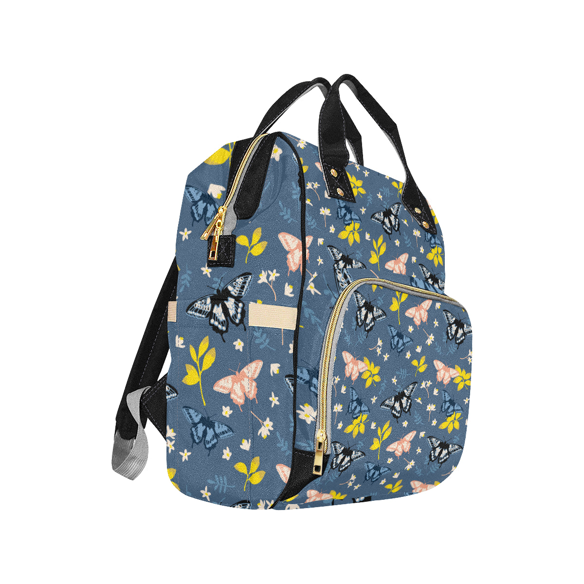 Monarch Butterfly Pattern Print Design 02 Diaper Bag Backpack