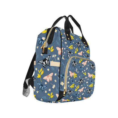 Monarch Butterfly Pattern Print Design 02 Diaper Bag Backpack