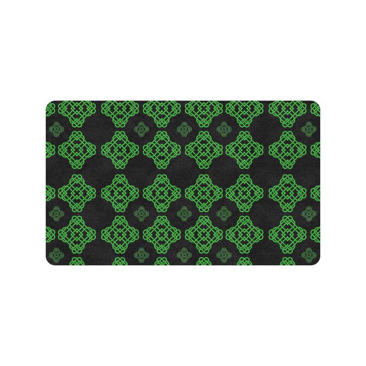 Celtic Knot Green Neon Design Rubber Doormat
