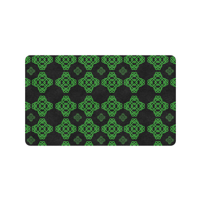 Celtic Knot Green Neon Design Rubber Doormat