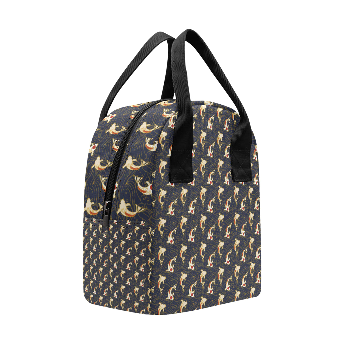 Koi Carp Japanese Design Themed Print Insulated Lunch Bag