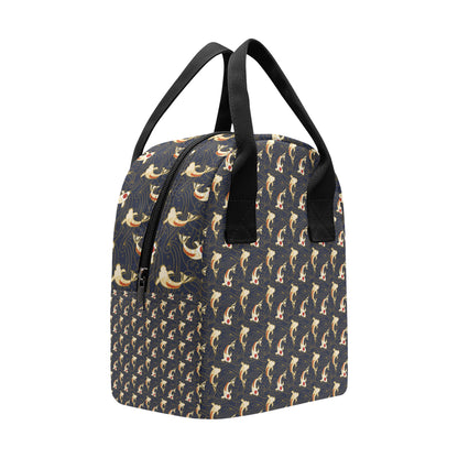 Koi Carp Japanese Design Themed Print Insulated Lunch Bag